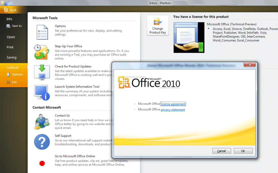 Интерфейс Office 2010